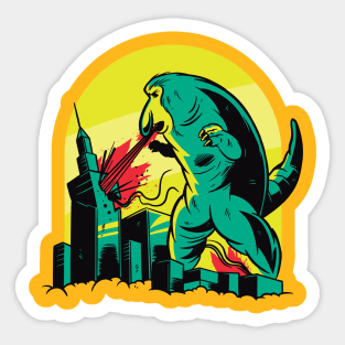 Godzilla monkey destroy city design Sticker